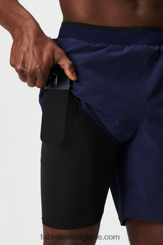 le fondamental court ii (linéaire) 133 Hommes Fabletics 404P0T3127 bleu marine profond