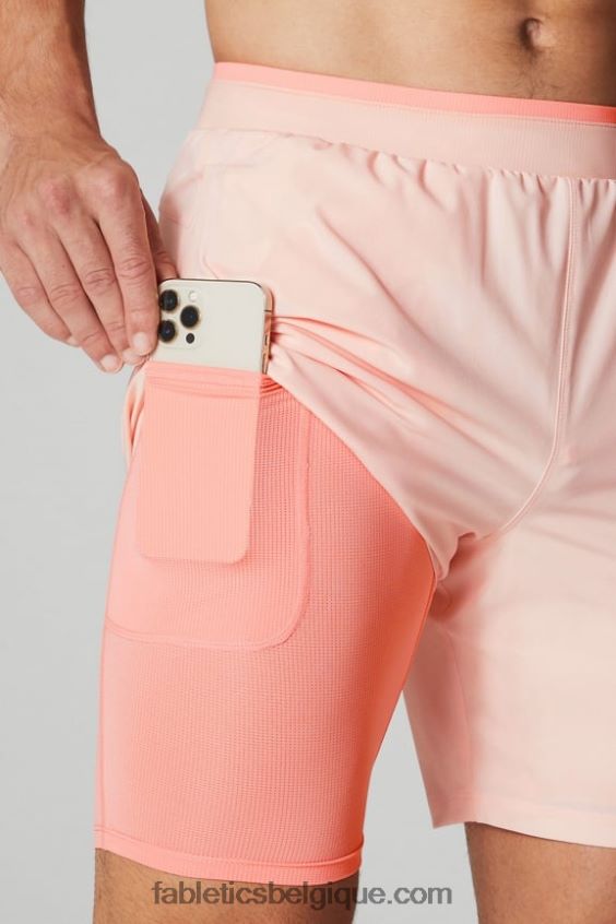 le fondamental court ii (linéaire) 133 Hommes Fabletics 404P0T3130 crème au beurre rose