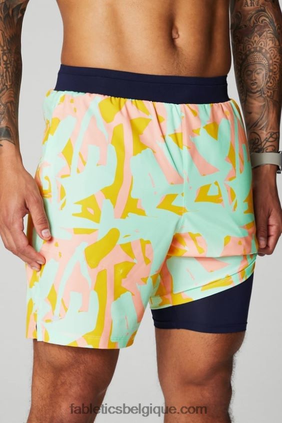 le fondamental court ii (linéaire) 134 Hommes Fabletics 404P0T3132 Peach Kiss Organic Blobs