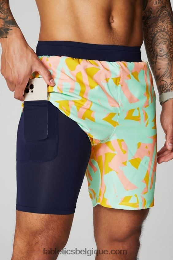 le fondamental court ii (linéaire) 134 Hommes Fabletics 404P0T3132 Peach Kiss Organic Blobs