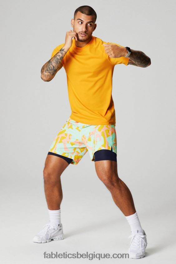 le fondamental court ii (linéaire) 134 Hommes Fabletics 404P0T3132 Peach Kiss Organic Blobs