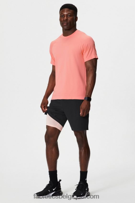 le fondamental court ii (linéaire) 134 Hommes Fabletics 404P0T3133 crème au beurre noir/rose