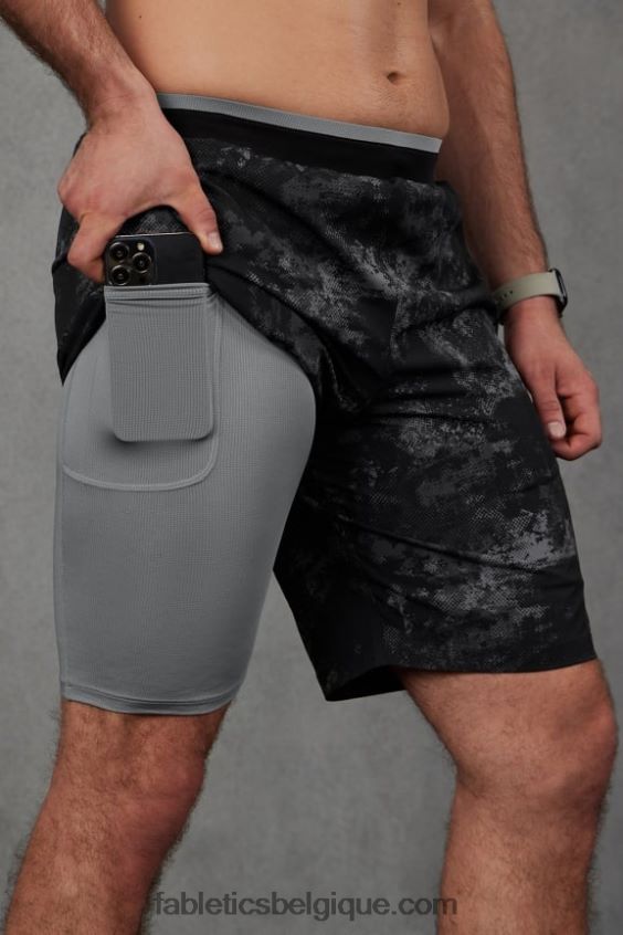 le fondamental court ii (linéaire) 135 Hommes Fabletics 404P0T3139 bruit ambiant noir
