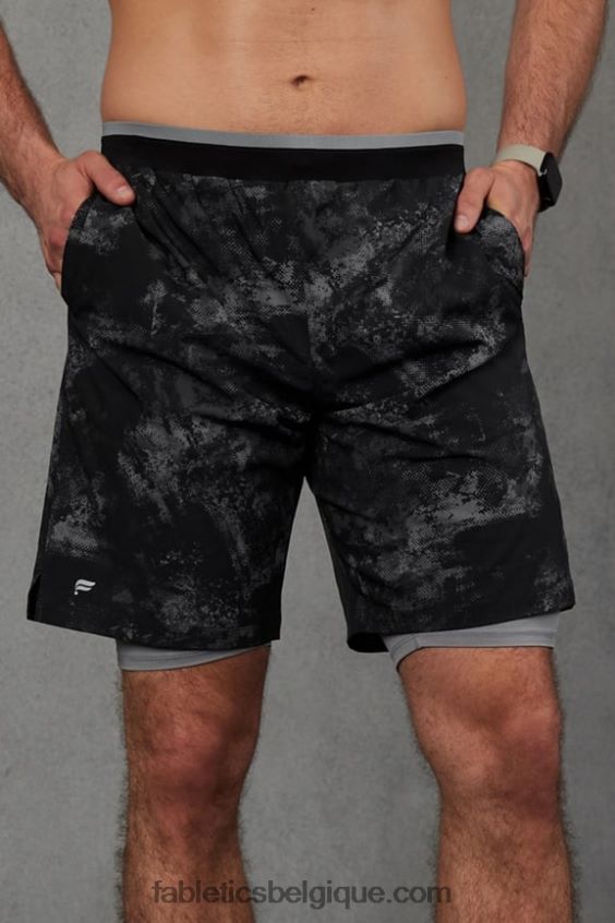 le fondamental court ii (linéaire) 135 Hommes Fabletics 404P0T3139 bruit ambiant noir