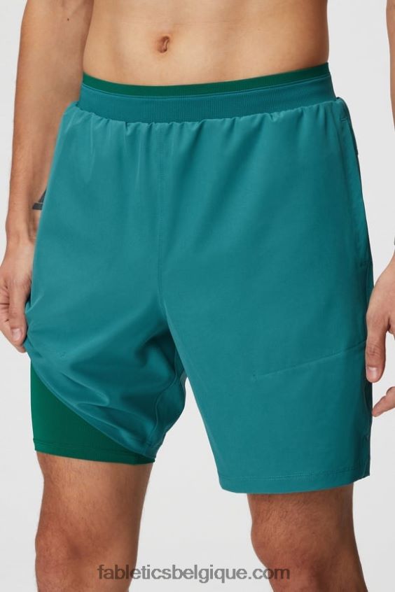 le fondamental court ii (linéaire) 136 Hommes Fabletics 404P0T3146 Sarcelle foncée