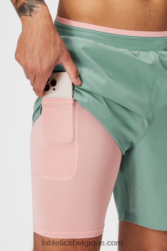 le fondamental court ii (linéaire) 137 Hommes Fabletics 404P0T3147 thym gris perforé