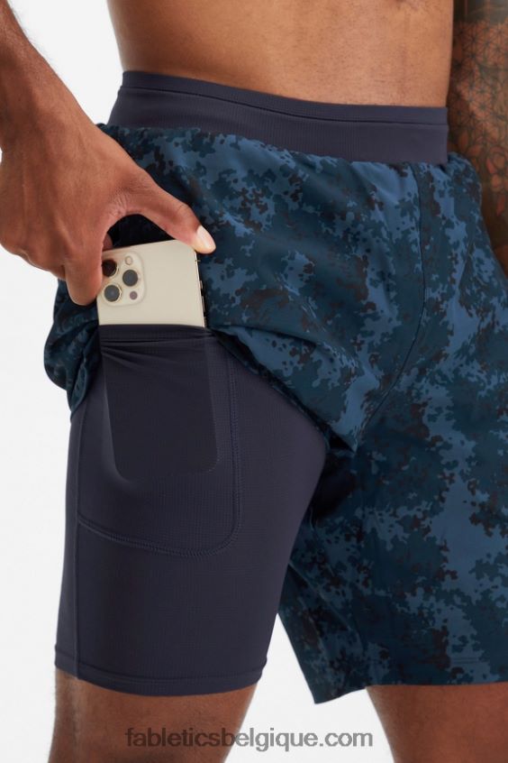 le fondamental court ii (linéaire) 138 Hommes Fabletics 404P0T3156 camo bleu marine classique