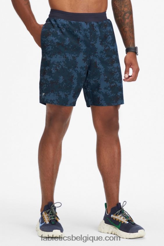 le fondamental court ii (linéaire) 138 Hommes Fabletics 404P0T3156 camo bleu marine classique