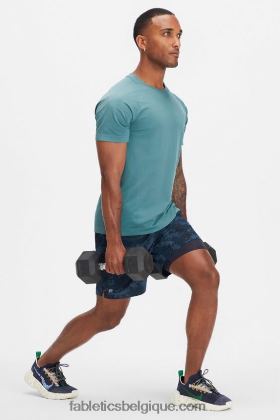 le fondamental court ii (linéaire) 138 Hommes Fabletics 404P0T3156 camo bleu marine classique