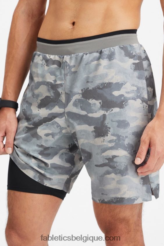 le fondamental court ii (linéaire) 150 Hommes Fabletics 404P0T3226 camouflage gris ombre