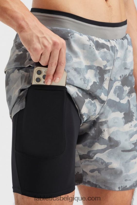 le fondamental court ii (linéaire) 150 Hommes Fabletics 404P0T3226 camouflage gris ombre