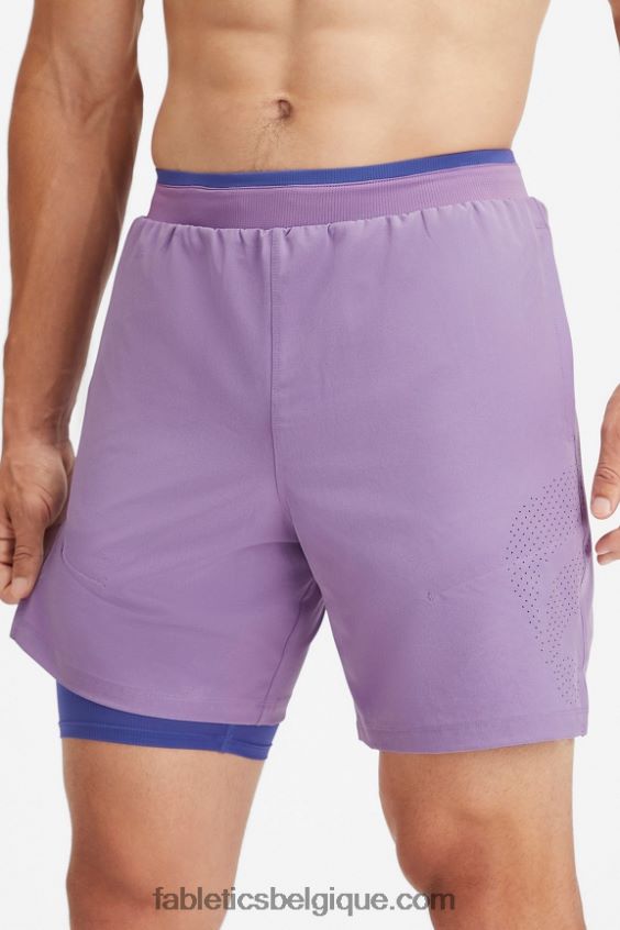 le fondamental court ii (linéaire) 162 Hommes Fabletics 404P0T3303 ambiance violette perforée