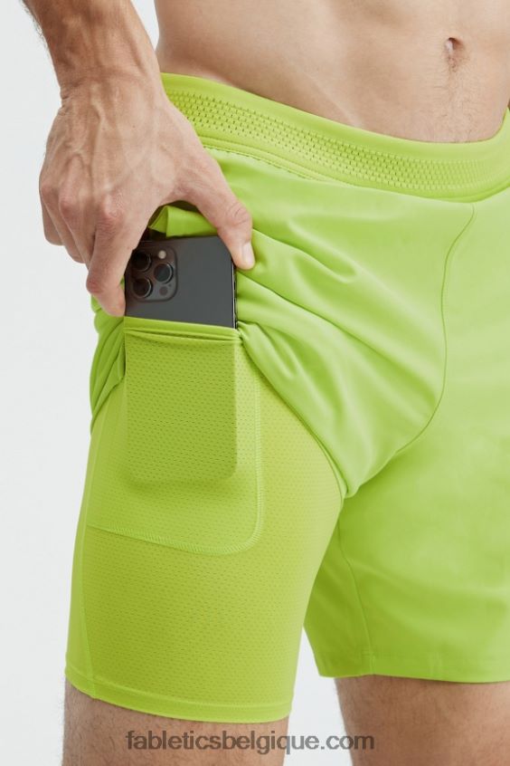 le fondamental court (linéé) Hommes Fabletics 404P0T3321 citron vert vif