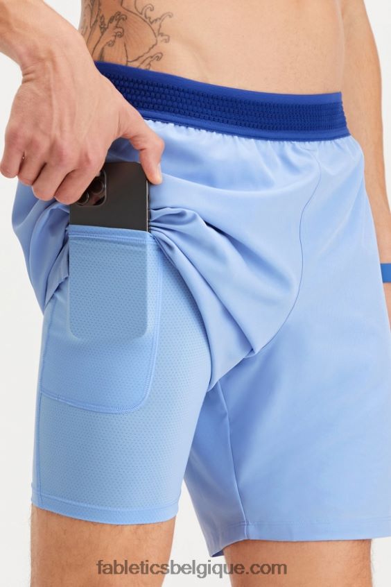 le fondamental court (linéé) Hommes Fabletics 404P0T3322 bleu vapeur