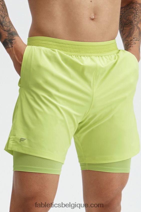le fondamental court (linéé) Hommes Fabletics 404P0T3325 chaux fanée