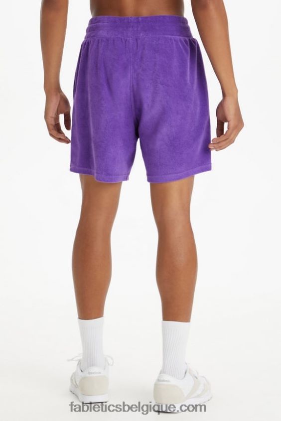 le short en éponge de l\'île Hommes Fabletics 404P0T3359 prune royale