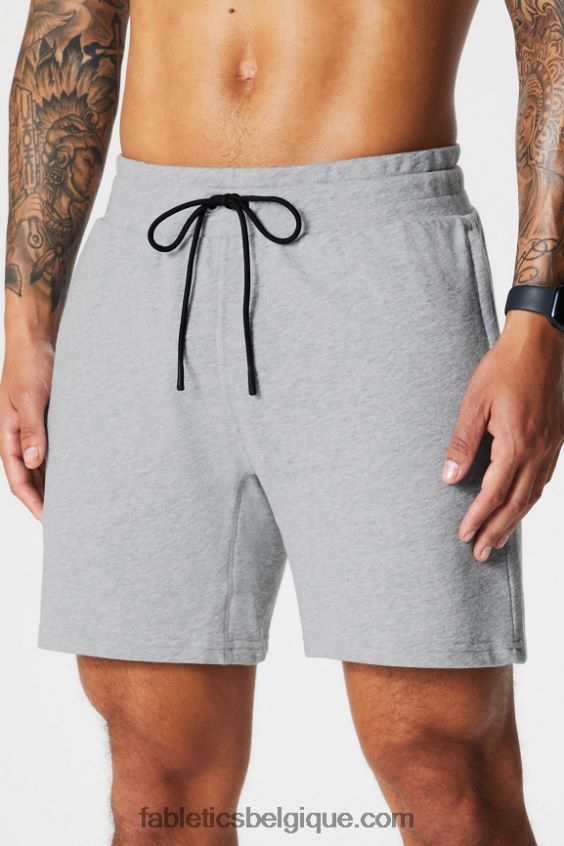 le short léger incontournable Hommes Fabletics 404P0T3284 gris chiné classique
