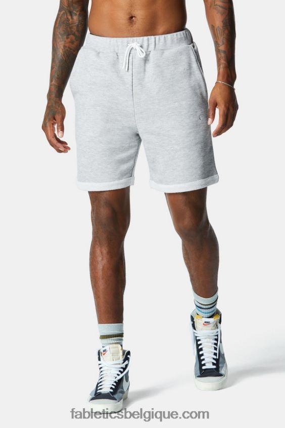 le short léger incontournable Hommes Fabletics 404P0T3286 gris clair chiné