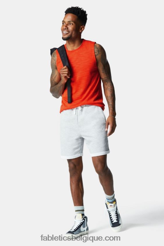 le short léger incontournable Hommes Fabletics 404P0T3286 gris clair chiné