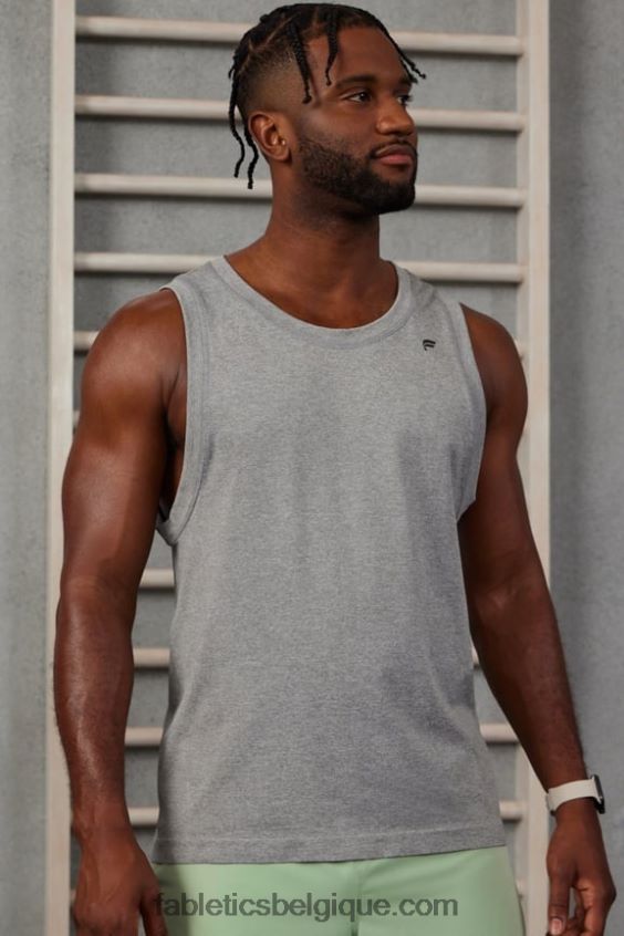 le réservoir de la journée d'entraînement Hommes Fabletics 404P0T3393 htr gris moyen