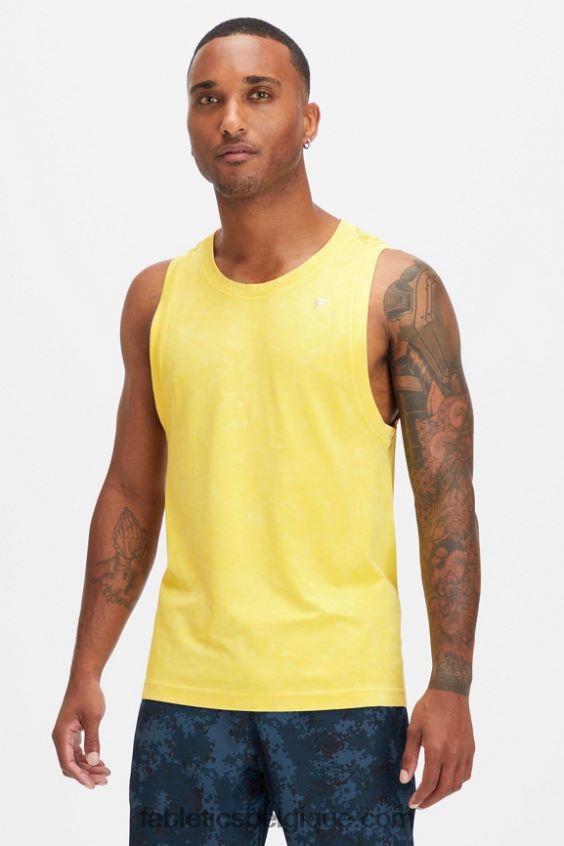 le réservoir de la journée d'entraînement Hommes Fabletics 404P0T3396 or du désert lavé
