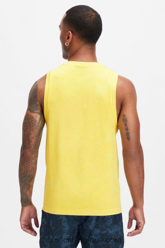 le réservoir de la journée d\'entraînement Hommes Fabletics 404P0T3396 or du désert lavé