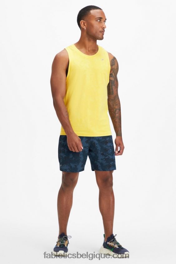 le réservoir de la journée d\'entraînement Hommes Fabletics 404P0T3396 or du désert lavé