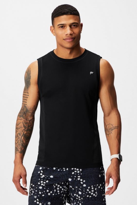 le réservoir musculaire de la journée d'entraînement Hommes Fabletics 404P0T3372 noir