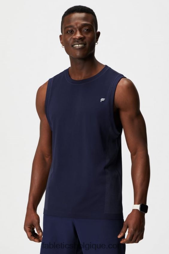 le réservoir musculaire de la journée d'entraînement Hommes Fabletics 404P0T3373 bleu marine profond