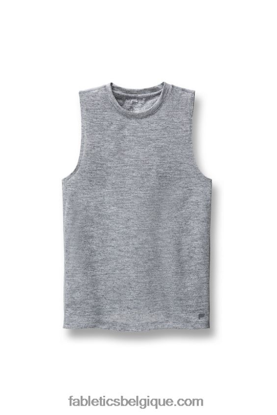 le t-shirt sans manches au premier rang Hommes Fabletics 404P0T3400 gris chiné