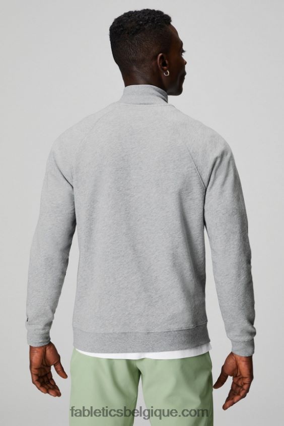 la fermeture éclair 1/4 légère Hommes Fabletics 404P0T3576 gris chiné classique