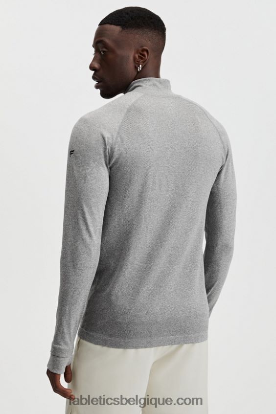 la journée d\'entrainement 1/4 zip Hommes Fabletics 404P0T3591 htr gris moyen