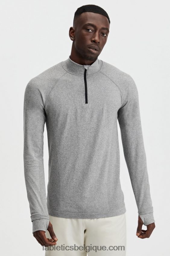 la journée d\'entrainement 1/4 zip Hommes Fabletics 404P0T3591 htr gris moyen