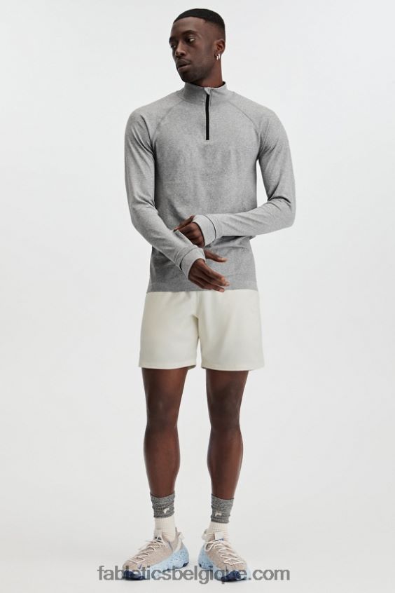 la journée d\'entrainement 1/4 zip Hommes Fabletics 404P0T3591 htr gris moyen