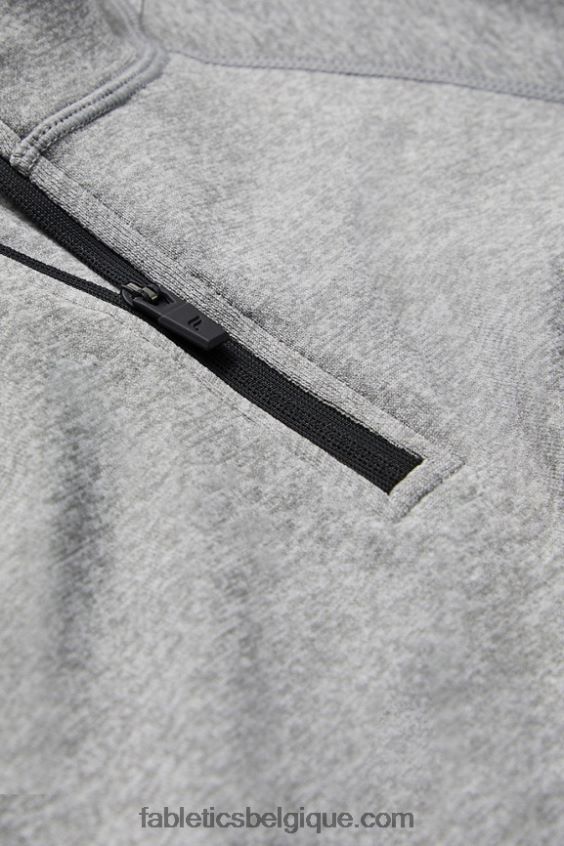 la journée d\'entrainement 1/4 zip Hommes Fabletics 404P0T3591 htr gris moyen
