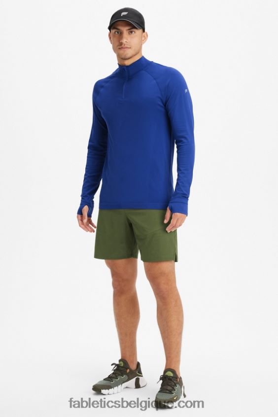 la journée d\'entrainement 1/4 zip Hommes Fabletics 404P0T3592 bleu français