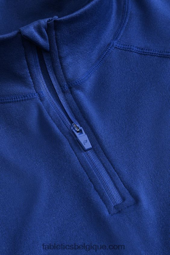 la journée d\'entrainement 1/4 zip Hommes Fabletics 404P0T3592 bleu français