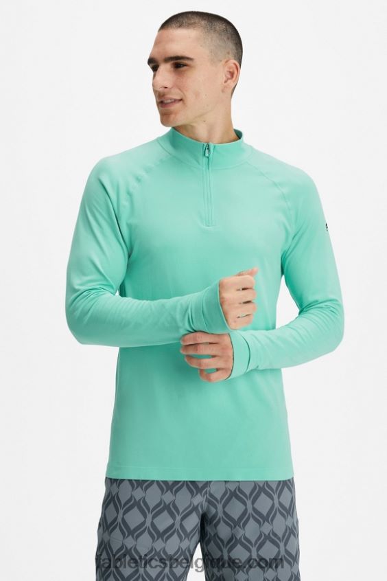 la journée d'entrainement 1/4 zip Hommes Fabletics 404P0T3593 brume de menthe