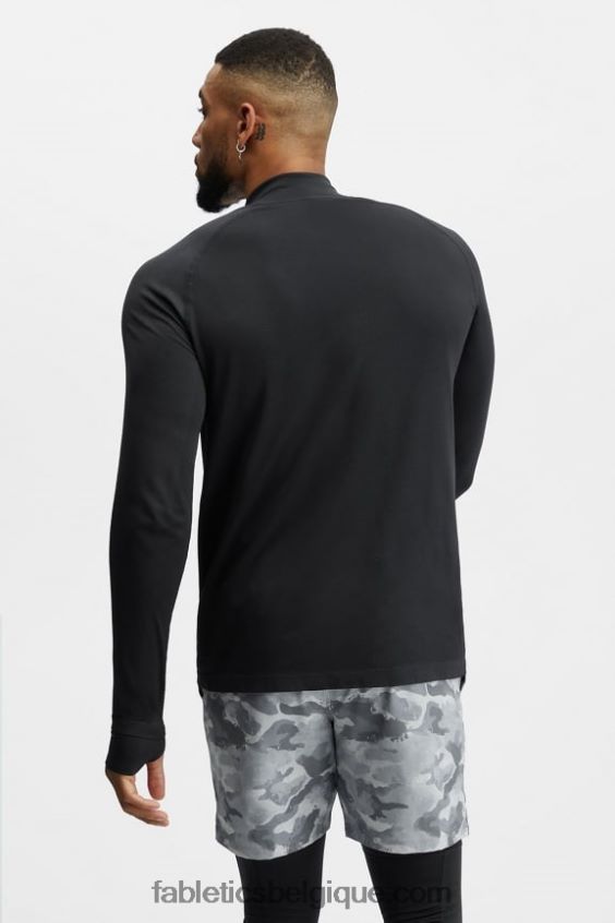 la journée d\'entrainement 1/4 zip Hommes Fabletics 404P0T3595 noir