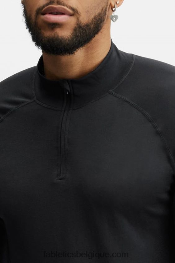 la journée d\'entrainement 1/4 zip Hommes Fabletics 404P0T3595 noir