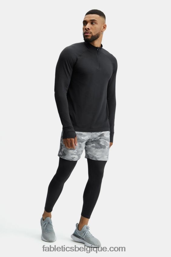 la journée d\'entrainement 1/4 zip Hommes Fabletics 404P0T3595 noir