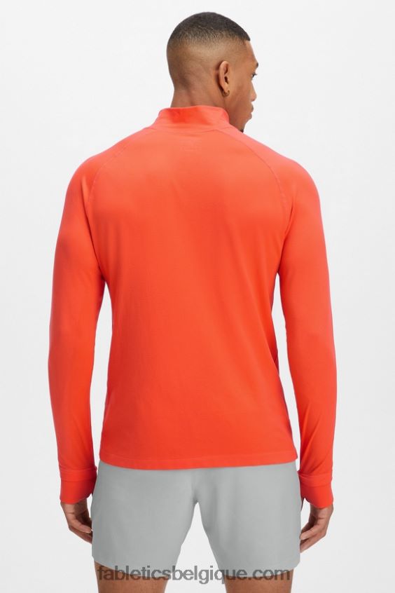 la journée d\'entrainement 1/4 zip Hommes Fabletics 404P0T3596 flamme brillante
