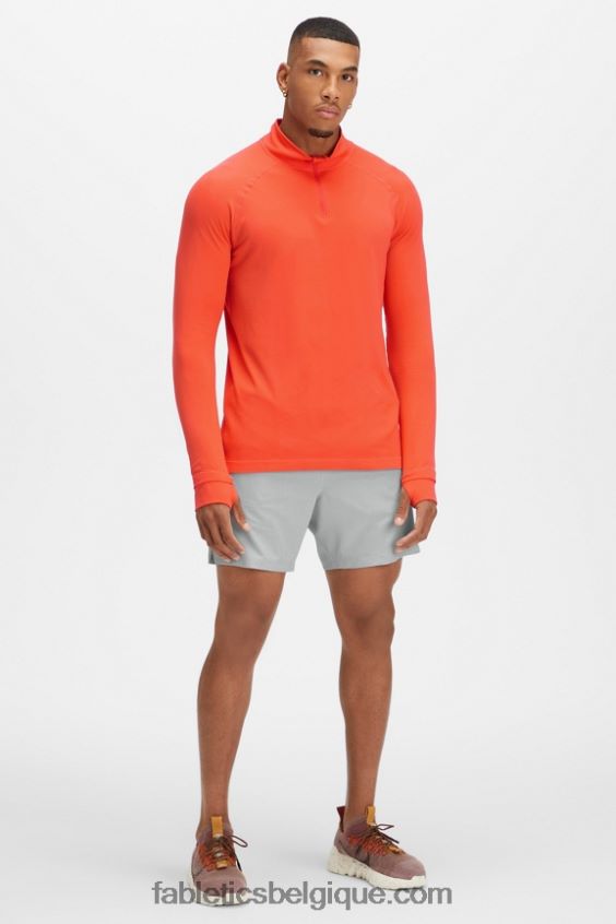 la journée d\'entrainement 1/4 zip Hommes Fabletics 404P0T3596 flamme brillante