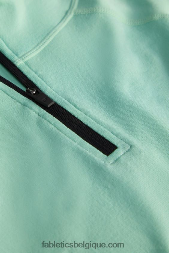la journée d\'entrainement 1/4 zip Hommes Fabletics 404P0T3598 menthe fraîche