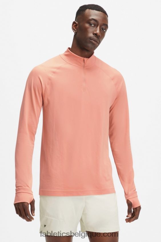 la journée d'entrainement 1/4 zip Hommes Fabletics 404P0T3600 l'argile toscane a explosé