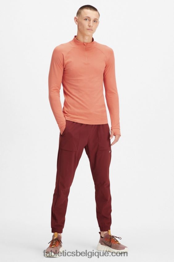la journée d\'entrainement 1/4 zip Hommes Fabletics 404P0T3601 argile de grès
