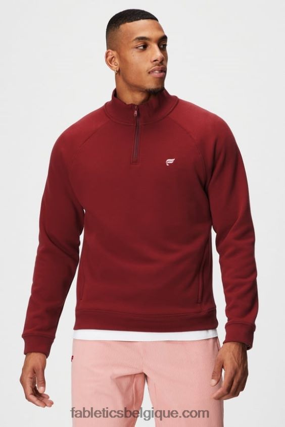 le go-to 1/4 zip 186 Hommes Fabletics 404P0T3603 rouge adrénaline