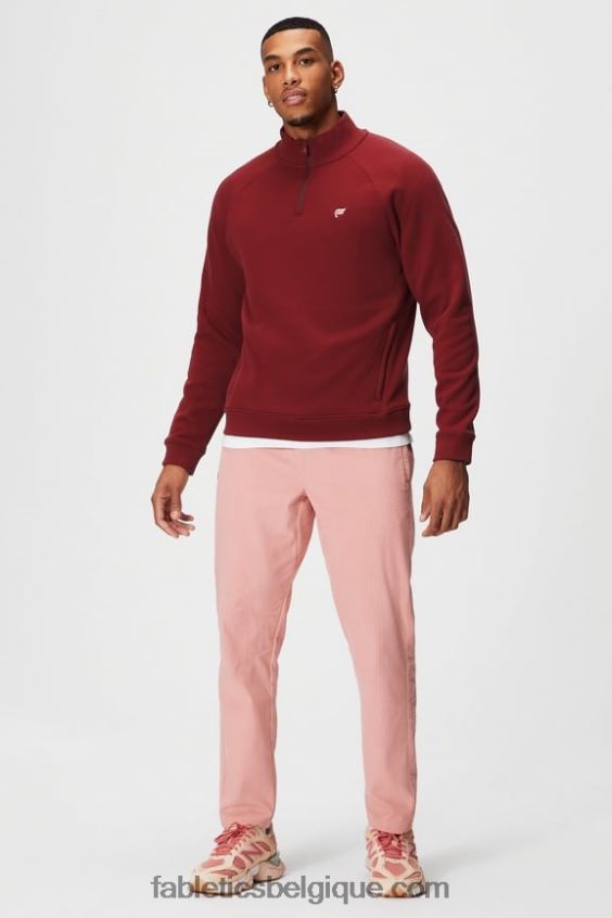 le go-to 1/4 zip 186 Hommes Fabletics 404P0T3603 rouge adrénaline