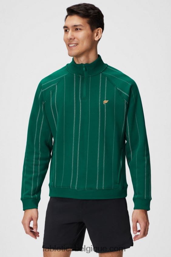 le go-to 1/4 zip 186 Hommes Fabletics 404P0T3604 bande de texture vert fairway