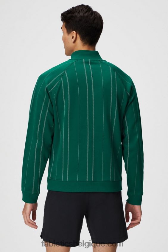 le go-to 1/4 zip 186 Hommes Fabletics 404P0T3604 bande de texture vert fairway